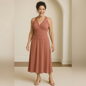 Chic Y2K XL Vintage Maxi Brunch Cocktail Slimming Shapewear Soft Stretch Dress